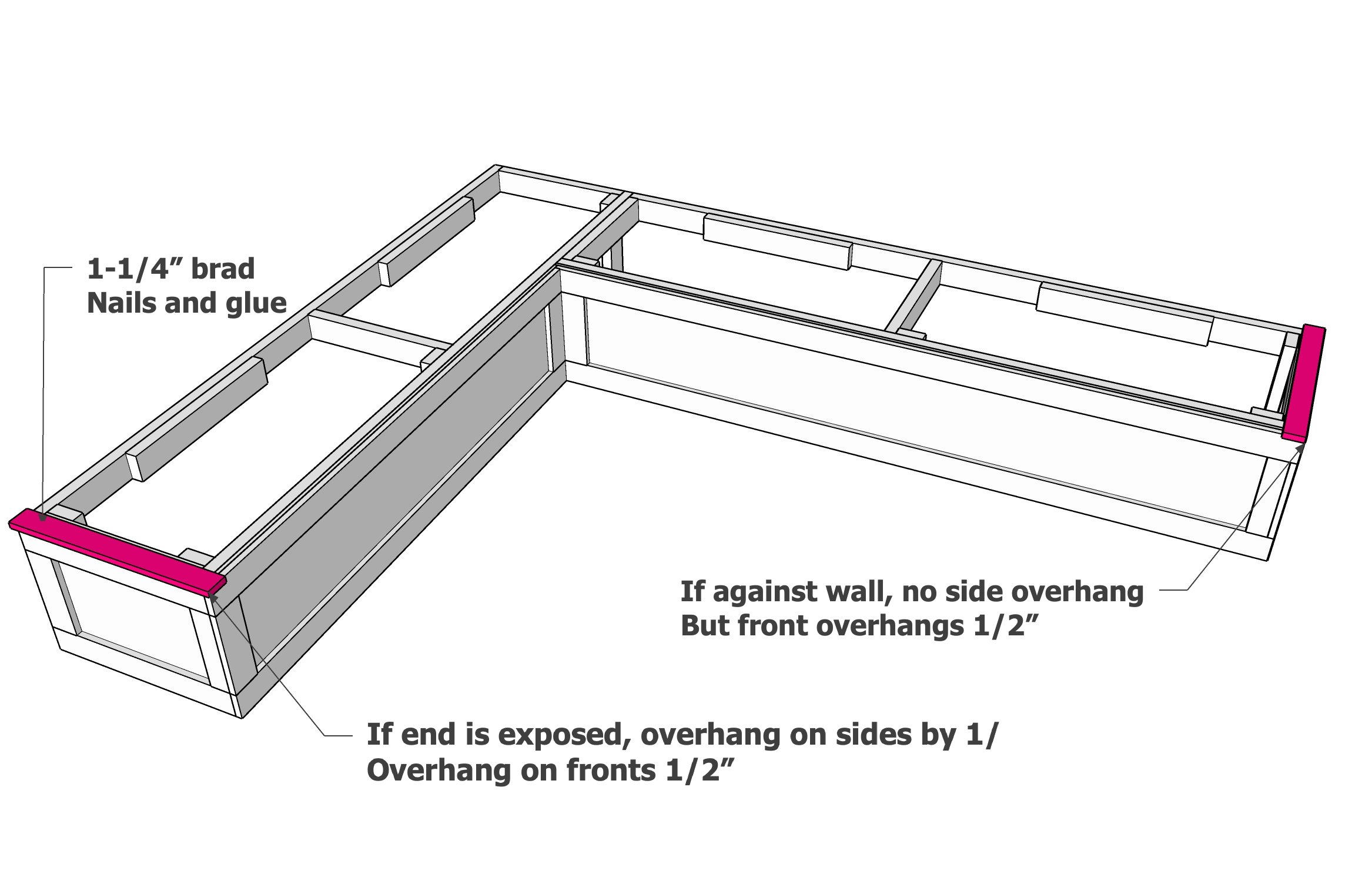 Banquette Bench With Flip Up Storage Customizable Size And Shape   Banquette 2x4 Frame Step 9 